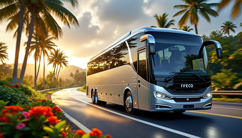 des bus iveco renforcent le reseau car jaune a la reunion